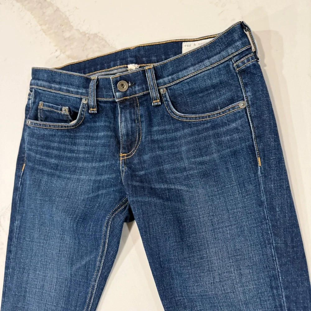 rag & bone Women's Skinny Jeans - Dark Blue - Picture 4 of 11